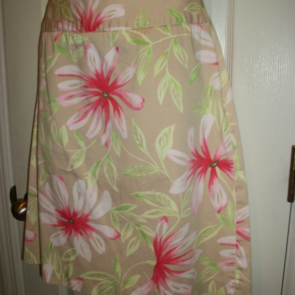 TALBOTS Straight Floral Skirt Size 6 - Picture 2 of 8